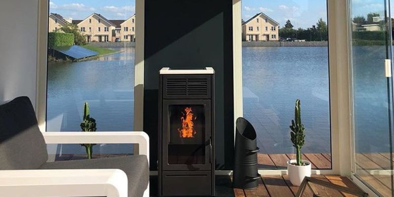 modern front zwart licht & sprankelend verticaal vrijstaand tuin pellet 