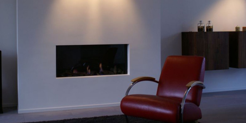 hip & happening woonkamer modern inbouw front zwart rechthoek gas 