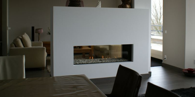 hip & happening woonkamer modern inbouw zwart rechthoek gas tweezijdig 