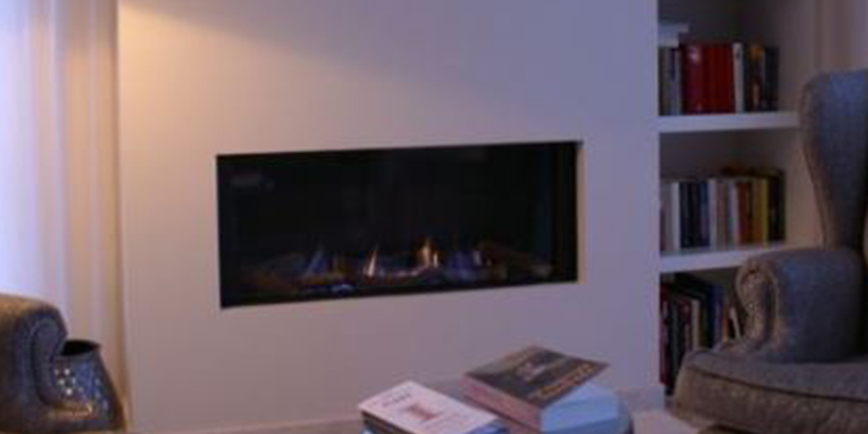 hip & happening woonkamer modern inbouw front zwart rechthoek gas 