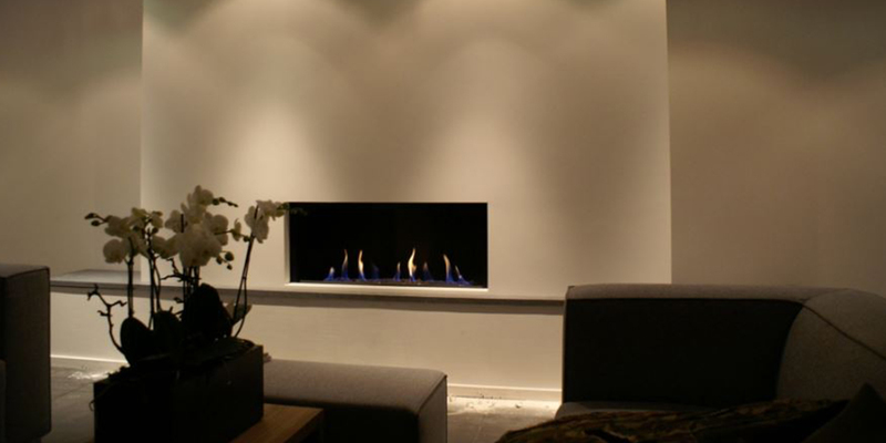 hip & happening woonkamer modern inbouw front zwart rechthoek gas 