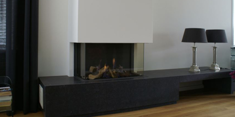 hip & happening woonkamer modern inbouw zwart rechthoek driezijdig gas plateau  