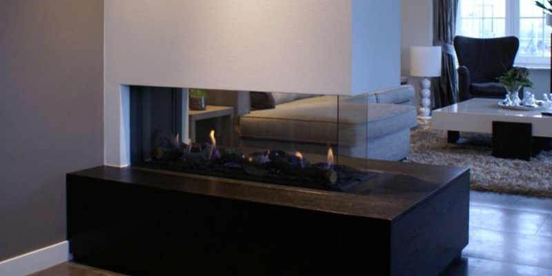 hip & happening woonkamer modern inbouw rechthoek driezijdig gas bruin plateau  