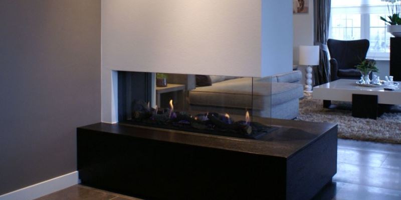 hip & happening woonkamer modern inbouw zwart rechthoek driezijdig gas plateau  