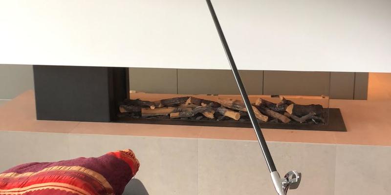 hip & happening woonkamer modern doorkijk inbouw zwart gas rechthoekig 