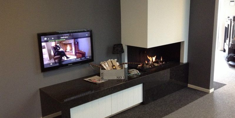 hip & happening woonkamer modern inbouw zwart rechthoek gas tweezijdig plateau  