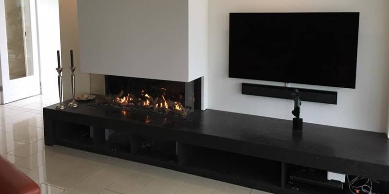 hip & happening woonkamer inbouw rechthoek driezijdig gas plateau  