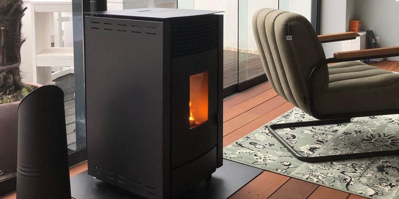 modern front zwart licht & sprankelend vrijstaand pellet rechthoekig 