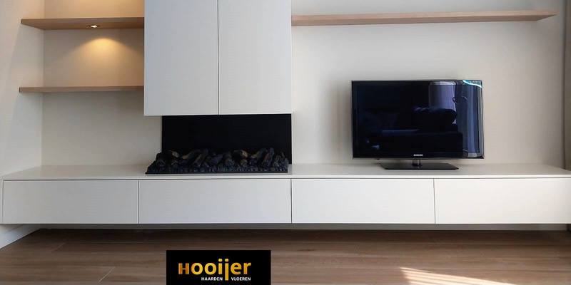 hip & happening woonkamer inbouw driezijdig gas klassiek wit rechthoekig plateau  