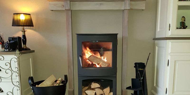 woonkamer stevig & rustiek front schouw rechthoek klassiek vrijstaand hout antraciet 