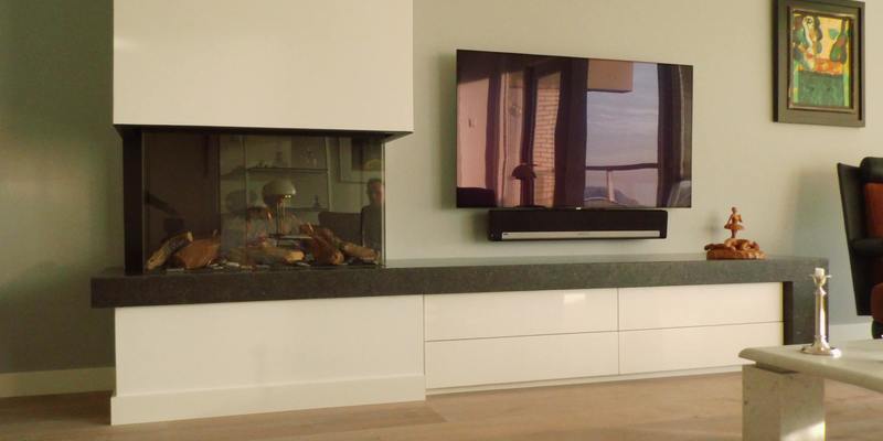 hip & happening woonkamer modern inbouw zwart rechthoek driezijdig gas plateau  