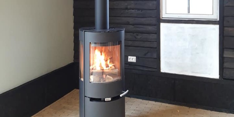 hip & happening modern driezijdig vrijstaand Veranda rond hout donkergrijs 