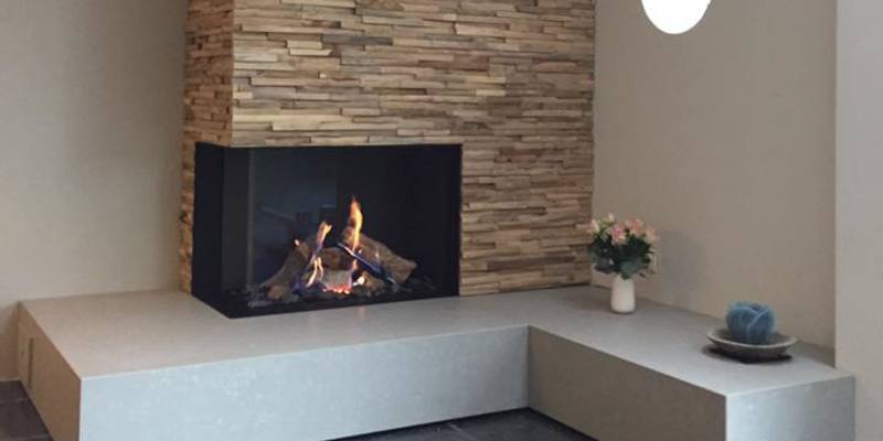 hip & happening woonkamer modern inbouw gas tweezijdig hoekig zand bruin 
