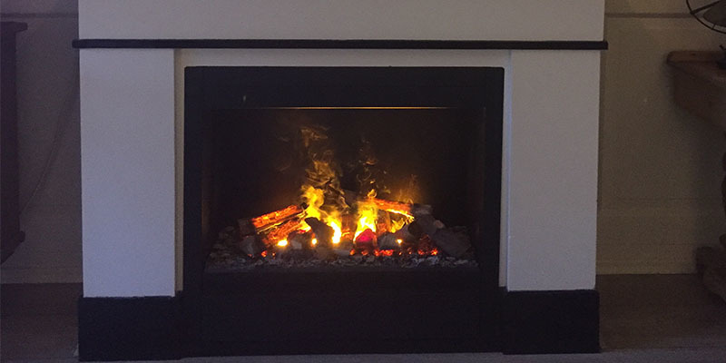 elektrisch hip & happening woonkamer inbouw front schouw wit 