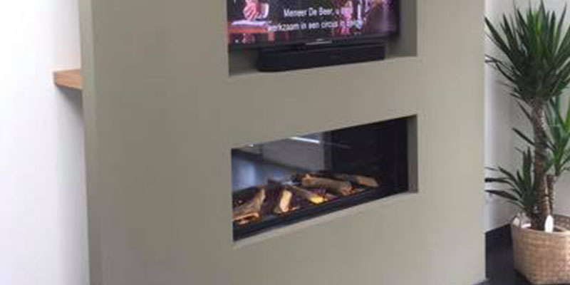 woonkamer modern grijs inbouw front rechthoek licht & sprankelend gas 