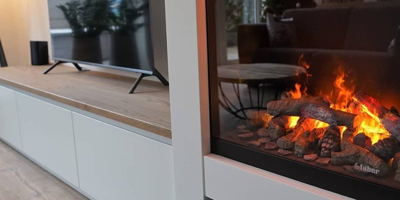 elektrisch hip & happening woonkamer inbouw front rechthoek klassiek wit 