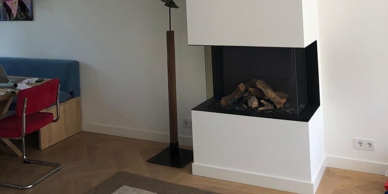woonkamer modern inbouw zwart rechthoek licht & sprankelend driezijdig gas 