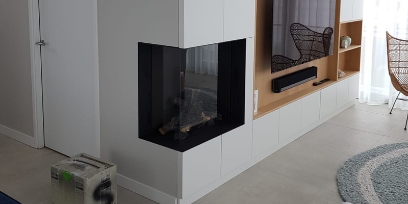 hip & happening woonkamer modern inbouw zwart rechthoek gas tweezijdig 