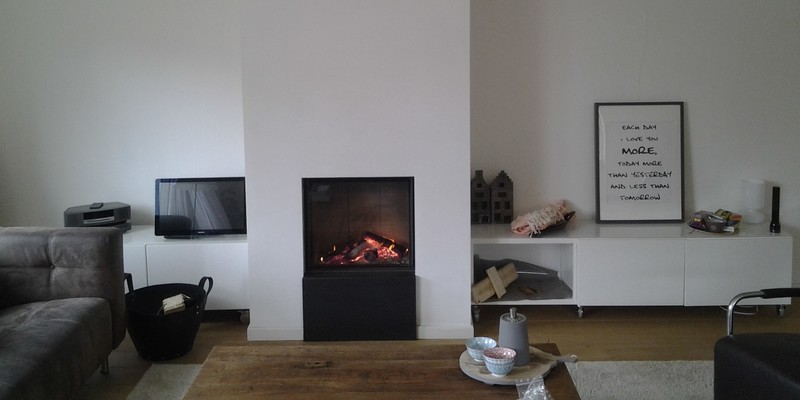 hip & happening woonkamer modern vierkant inbouw front zwart hout 