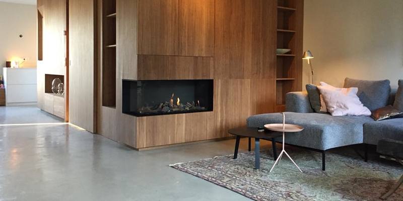 hip & happening woonkamer modern inbouw zwart rechthoek gas tweezijdig 