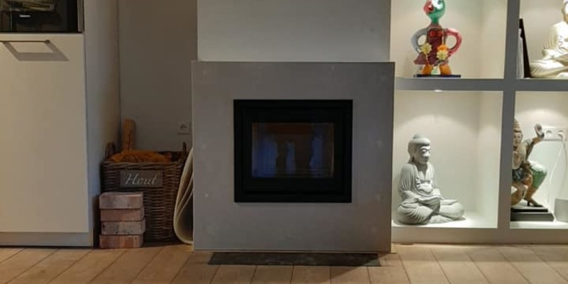 woonkamer modern grijs vierkant inbouw front licht & sprankelend hout 