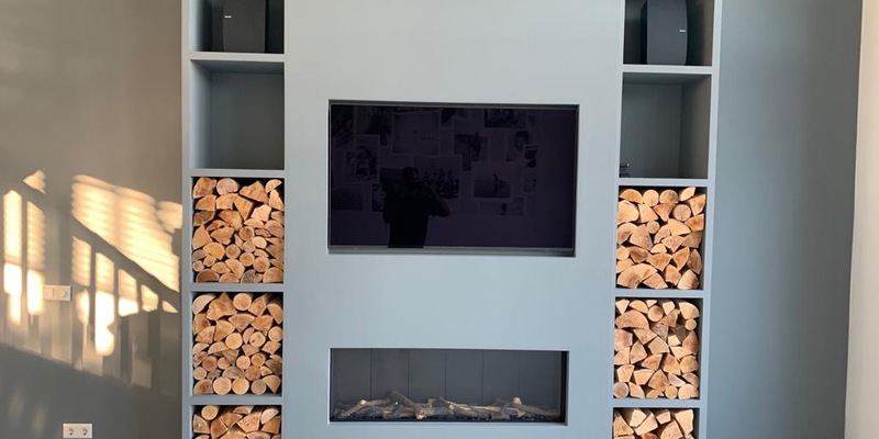 woonkamer inbouw front schouw zwart gas sfeervol & klassiek rechthoekig Tijdloos 