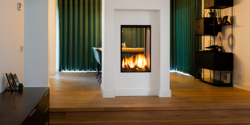 hip & happening woonkamer modern doorkijk inbouw rechthoek gas klassiek wit 