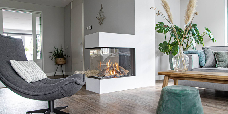 hip & happening woonkamer modern doorkijk inbouw rechthoek gas wit 