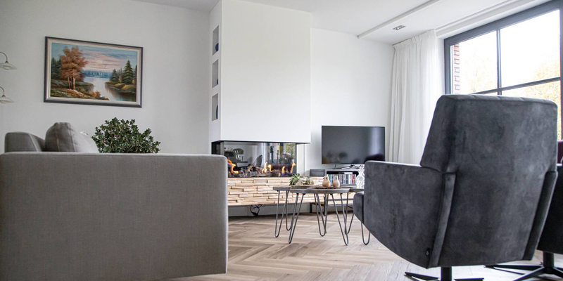 hip & happening woonkamer modern inbouw schouw driezijdig gas wit verticaal 