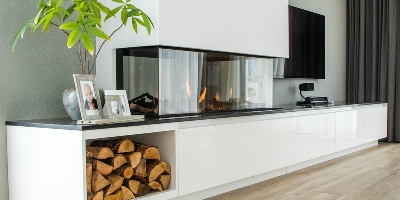 hip & happening woonkamer modern inbouw rechthoek driezijdig gas wit 